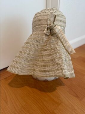 Grevi Beige and Cream Striped Sun Hat